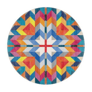 Planche À Découper Géométrie vintage : blocs de couleurs scandinaves