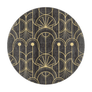 Planche À Découper Géométrique moderne : Lignes d'or Vintage