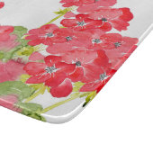 Planche À Découper Geraniums d'aquarelles rouges (Coin)