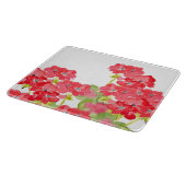 Planche À Découper Geraniums d'aquarelles rouges (Coin)