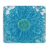 Planche À Découper Gerbera Daisy Block Imprimer - bleu marine (Devant)