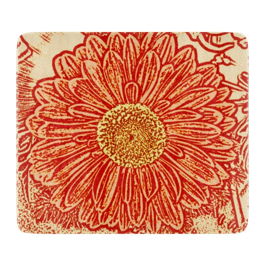 Planche À Découper Gerbera Daisy Block Imprimer - safran orange (Devant)