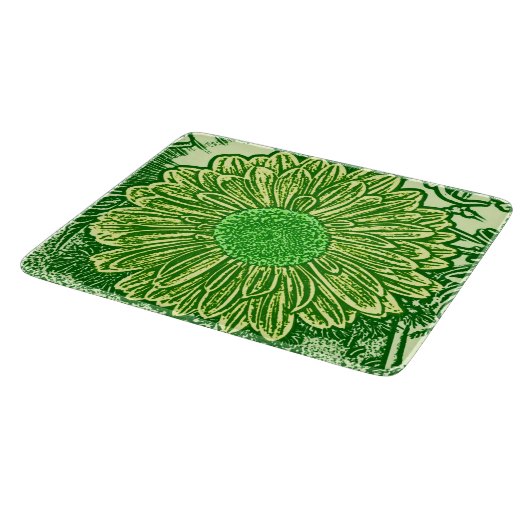 Planche À Découper Gerbera Daisy Block Imprimer - vert citron (Coin)