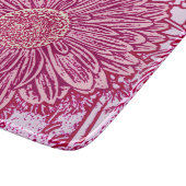 Planche À Découper Gerbera Daisy Block Print - nuances roses (Coin)