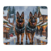 Planche À Découper German Shepherd Dogs Christmas Snow Holiday (Devant)
