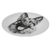 Planche À Découper German Shepherd Portrait Round Cutting Board (Coin)