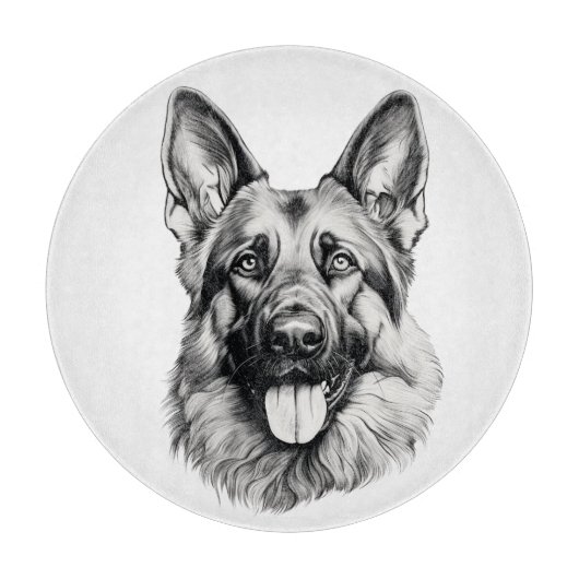 Planche À Découper German Shepherd Portrait Round Cutting Board (Devant)