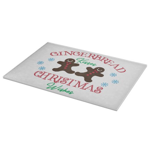 Planche À Découper Gingerbread Baisers voeux de Noël (Coin)
