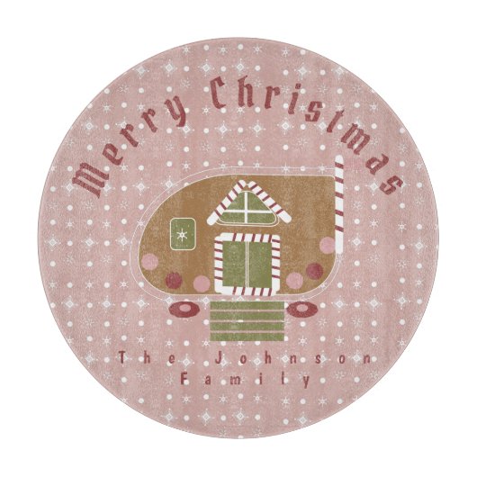 Planche À Découper Gingerbread House Camper Nom de famille (Devant)