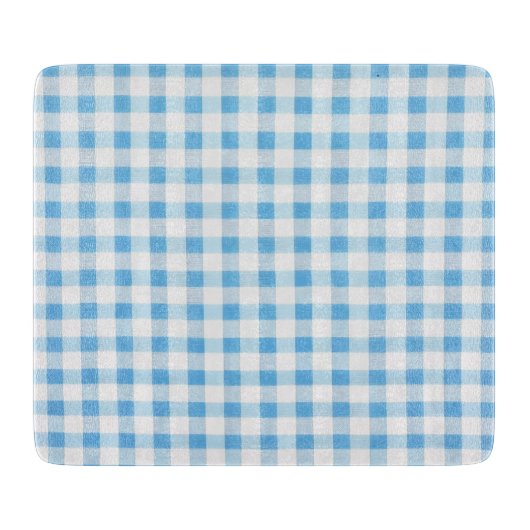 Planche À Découper Gingham Bleu Bébé (Devant)