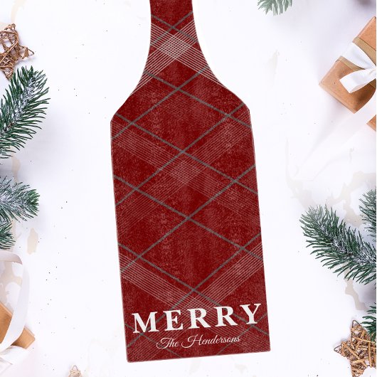 Planche À Découper Gingham de Noël Classique Personnalisé
