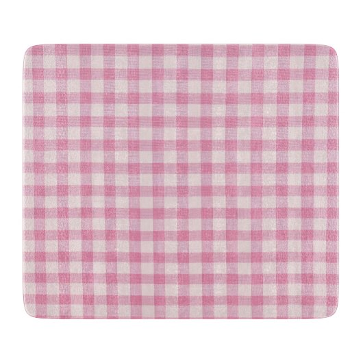 Planche À Découper Gingham Rose Bébé (Devant)
