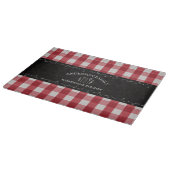 Planche À Découper Gingham Rouge Campagne Rustique Tableau Noir (Coin)