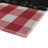 Planche À Découper Gingham Rouge Campagne Rustique Tableau Noir (Coin)