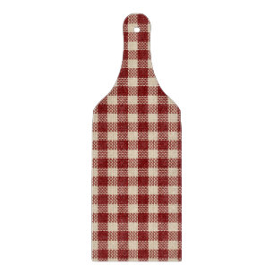 Planche À Découper Gingham Rouge Classique à Carreaux Tissés Vintage