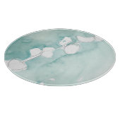 Planche À Découper Ginkgo sur Dusty Turquoise - Blanc (Coin)