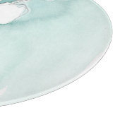 Planche À Découper Ginkgo sur Dusty Turquoise - Blanc (Coin)