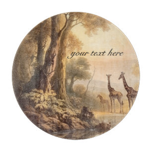 Planche À Découper girafes botaniques vintages, personnalisables