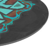 Planche À Découper Giraffe Impression Brown et Turquoise (Coin)