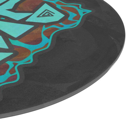 Planche À Découper Giraffe Impression Brown et Turquoise (Coin)