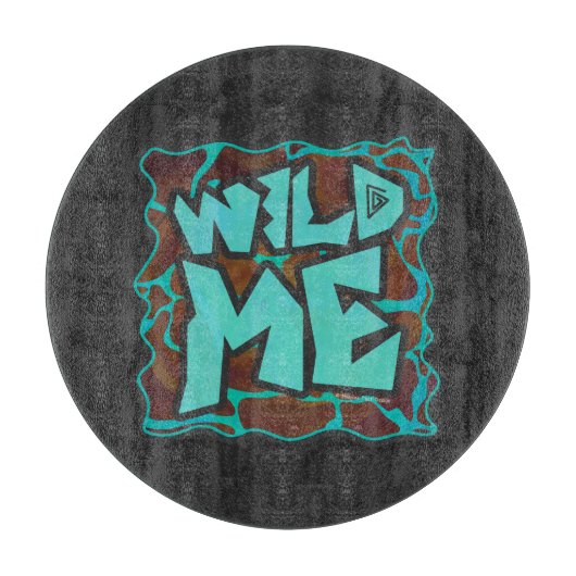 Planche À Découper Giraffe Impression Brown et Turquoise (Devant)