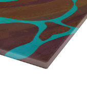 Planche À Découper Giraffe Impression Brown et Turquoise (Coin)
