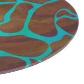 Planche À Découper Giraffe Impression Brown et Turquoise (Coin)