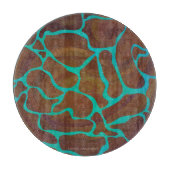 Planche À Découper Giraffe Impression Brown et Turquoise (Devant)
