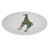 Planche À Découper Giraffe Impression Brown et Turquoise (Coin)