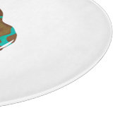 Planche À Découper Giraffe Impression Brown et Turquoise (Coin)