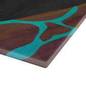 Planche À Découper Giraffe Impression Brown et Turquoise (Coin)