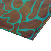 Planche À Découper Giraffe Impression Brown et Turquoise (Coin)