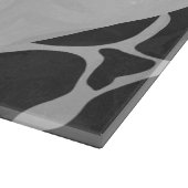 Planche À Découper Giraffe Monogramme noir et gris clair (Coin)