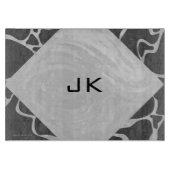 Planche À Découper Giraffe Monogramme noir et gris clair (Devant)