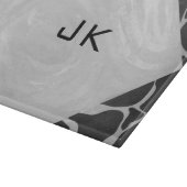 Planche À Découper Giraffe Monogramme noir et gris clair (Coin)