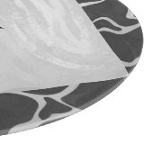 Planche À Découper Giraffe Monogramme noir et gris clair (Coin)