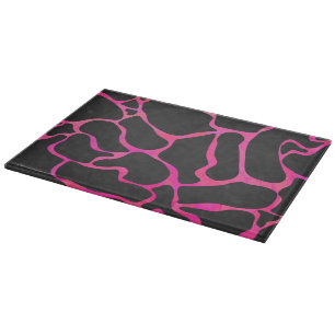 Planche À Découper Giraffe rose chaude et noire