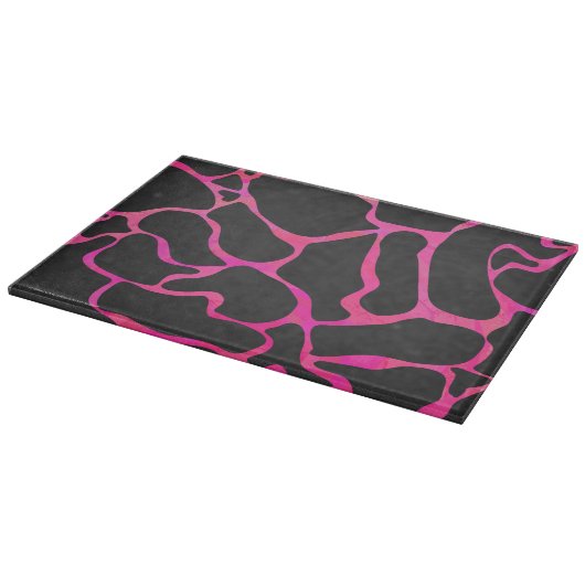 Planche À Découper Giraffe rose chaude et noire (Coin)