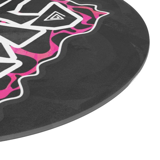 Planche À Découper Giraffe rose chaude et noire (Coin)