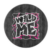 Planche À Découper Giraffe rose chaude et noire (Devant)