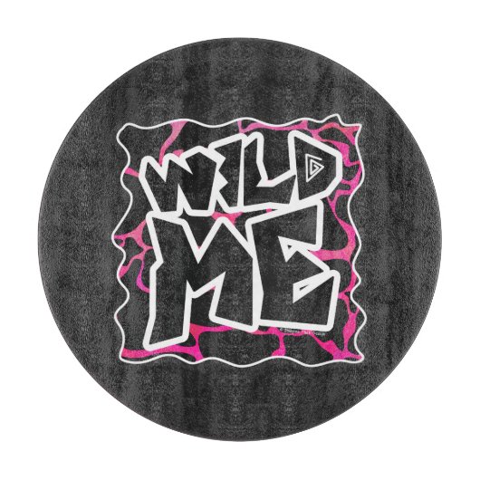 Planche À Découper Giraffe rose chaude et noire (Devant)