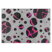 Planche À Découper Giraffe rose chaude et noire (Devant)