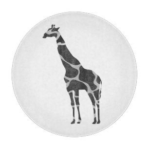 Planche À Découper Giraffe Silhoutte noir et gris