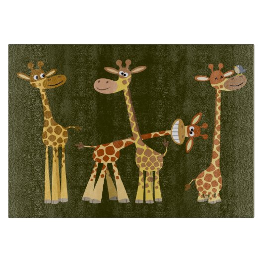 Planche À Découper Giraffes De Cartoon Mignonne : Le Conseil De Décou (Devant)