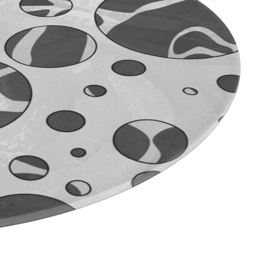 Planche À Découper Giraffy Polka Dot noir et gris clair Impression (Coin)