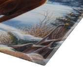 Planche À Découper Gîte de Noël/hiver pour cerfs (Coin)