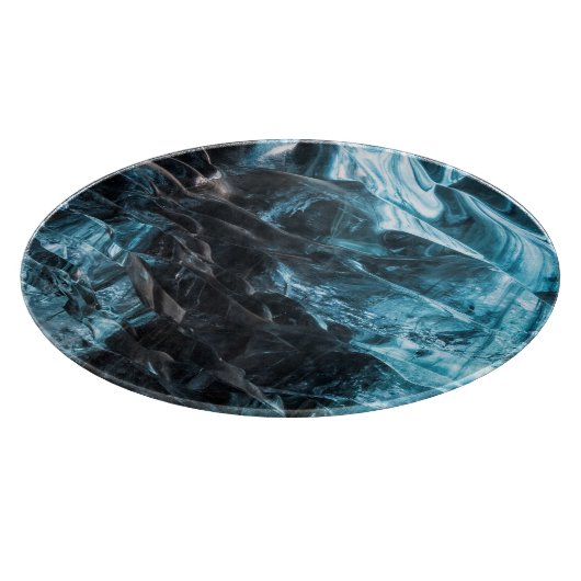 Planche À Découper Glace Bleue Abstraite Dans La Grotte De Glace (Coin)