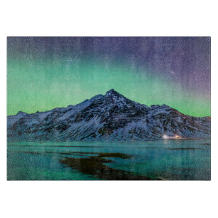 Planche À Découper Glace et neige   Aurora Borealis Voie Lactée Islan