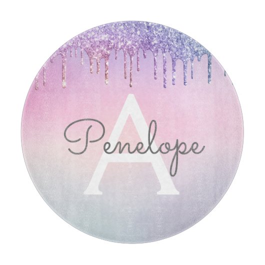 Planche À Découper Glam à goutte à Parties scintillant arc-en-ciel av (Devant)