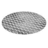 Planche À Découper Glam Silver White Zigzag Stripes (Coin)